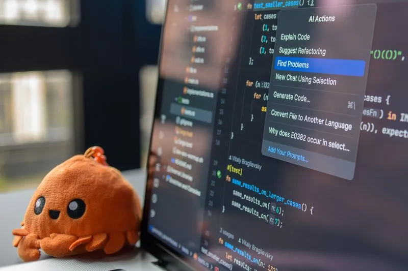 AI software tools displayed on a laptop screen