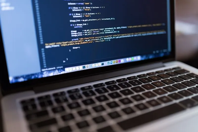 WordPress website builder open on a laptop screen