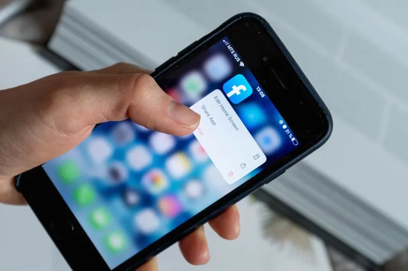 Facebook app open on a smartphone
