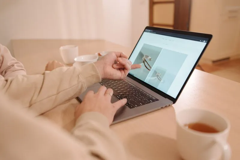 Business profile setup on a laptop screen