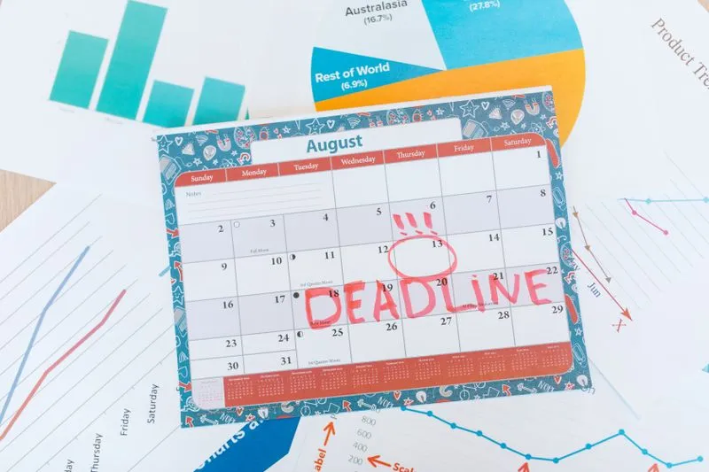 Planning calendar and growth chart on a desk