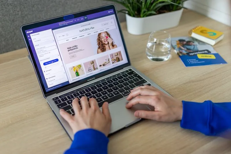 Web design portfolio displayed on a laptop screen