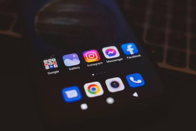 Social media ads on a phone feed