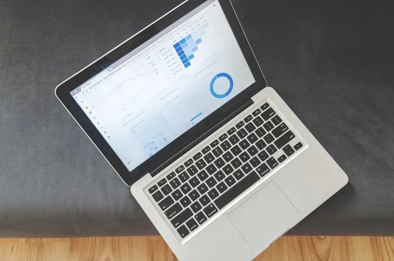 SEO ranking report displayed on a laptop screen