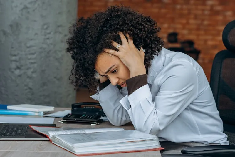 Business owner reviewing disappointing results at a desk