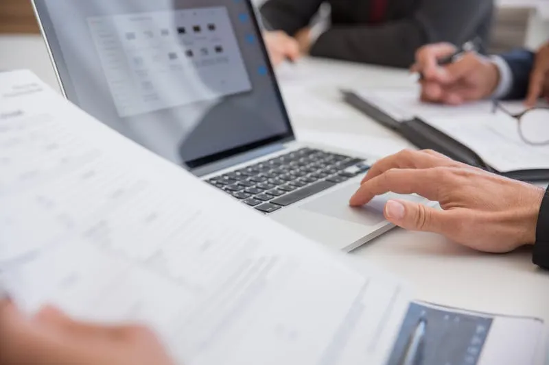 Technical audit checklist on laptop screen