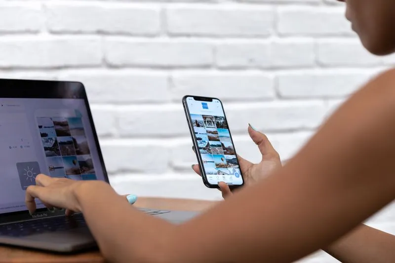Editing and repurposing content on a laptop and phone