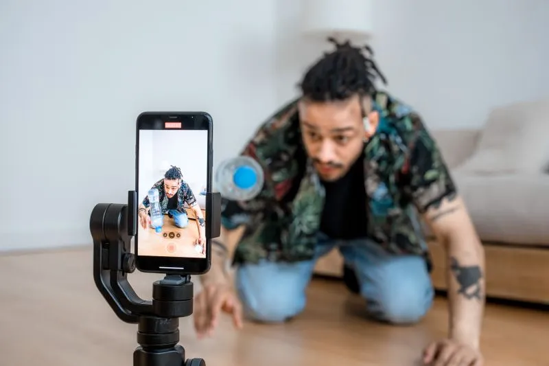 Creating content for social media with a phone