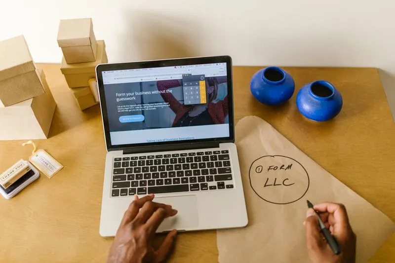 Small business owner reviewing a professional website