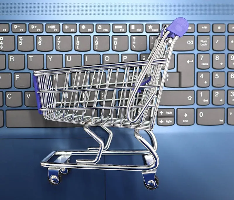 E-commerce online store on a laptop screen