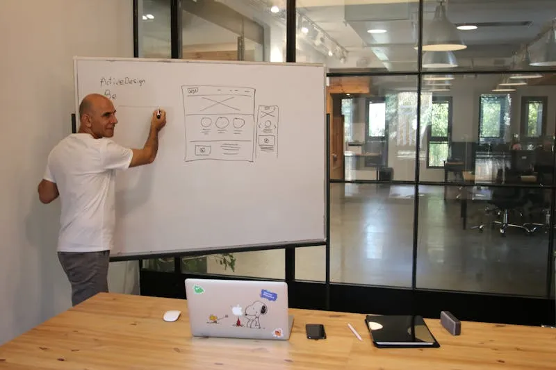 Web designer presenting a proposal to a client
