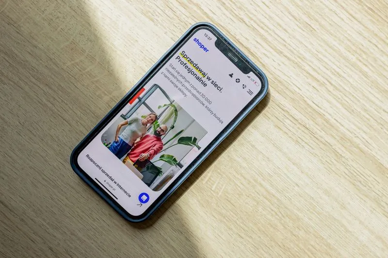Product catalogue shown on a phone screen